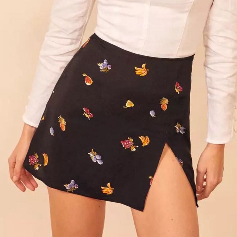 Reformation Fruit Mini Skirt